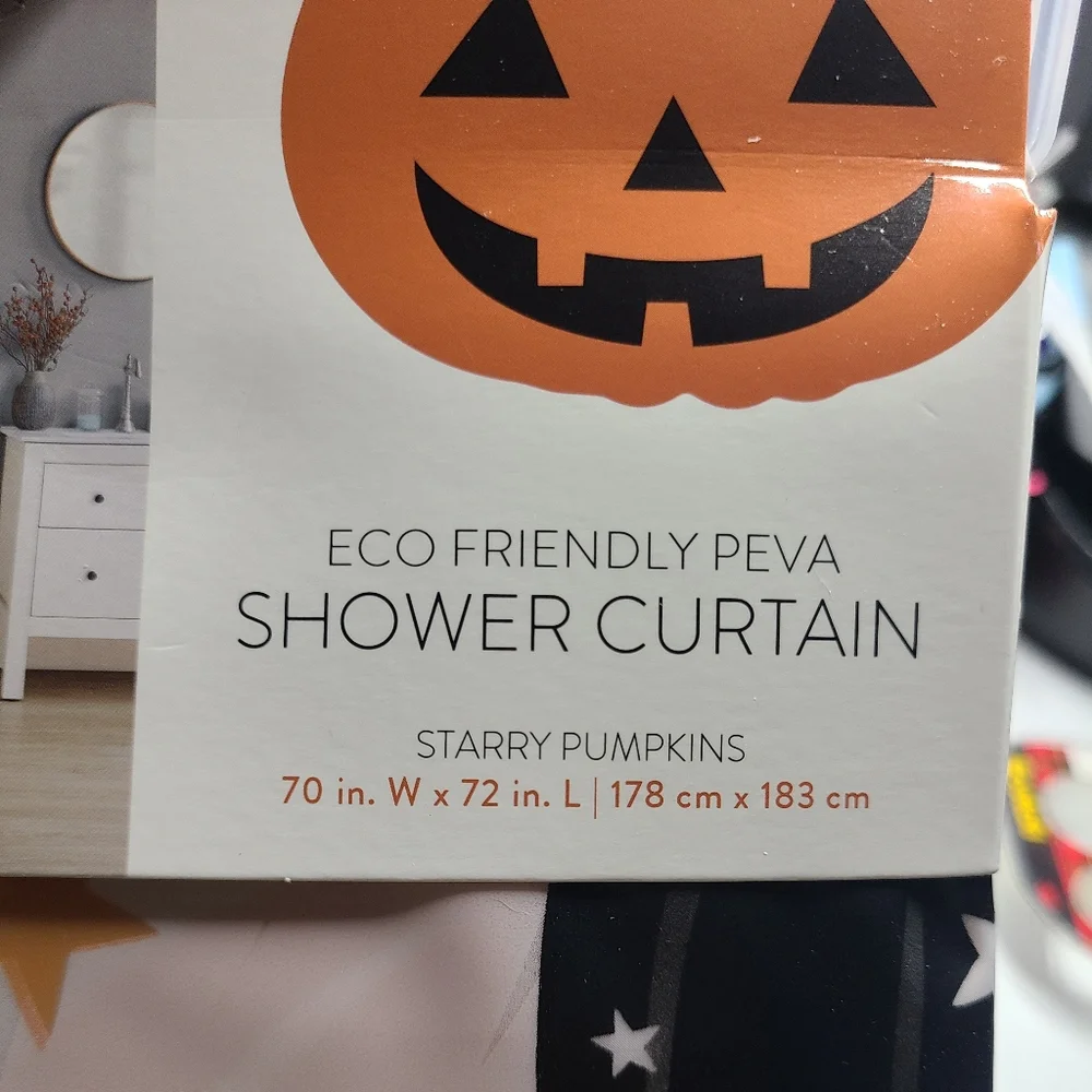 Eco friendly Piva Shower Curtain Fall Halloween Pumpkins